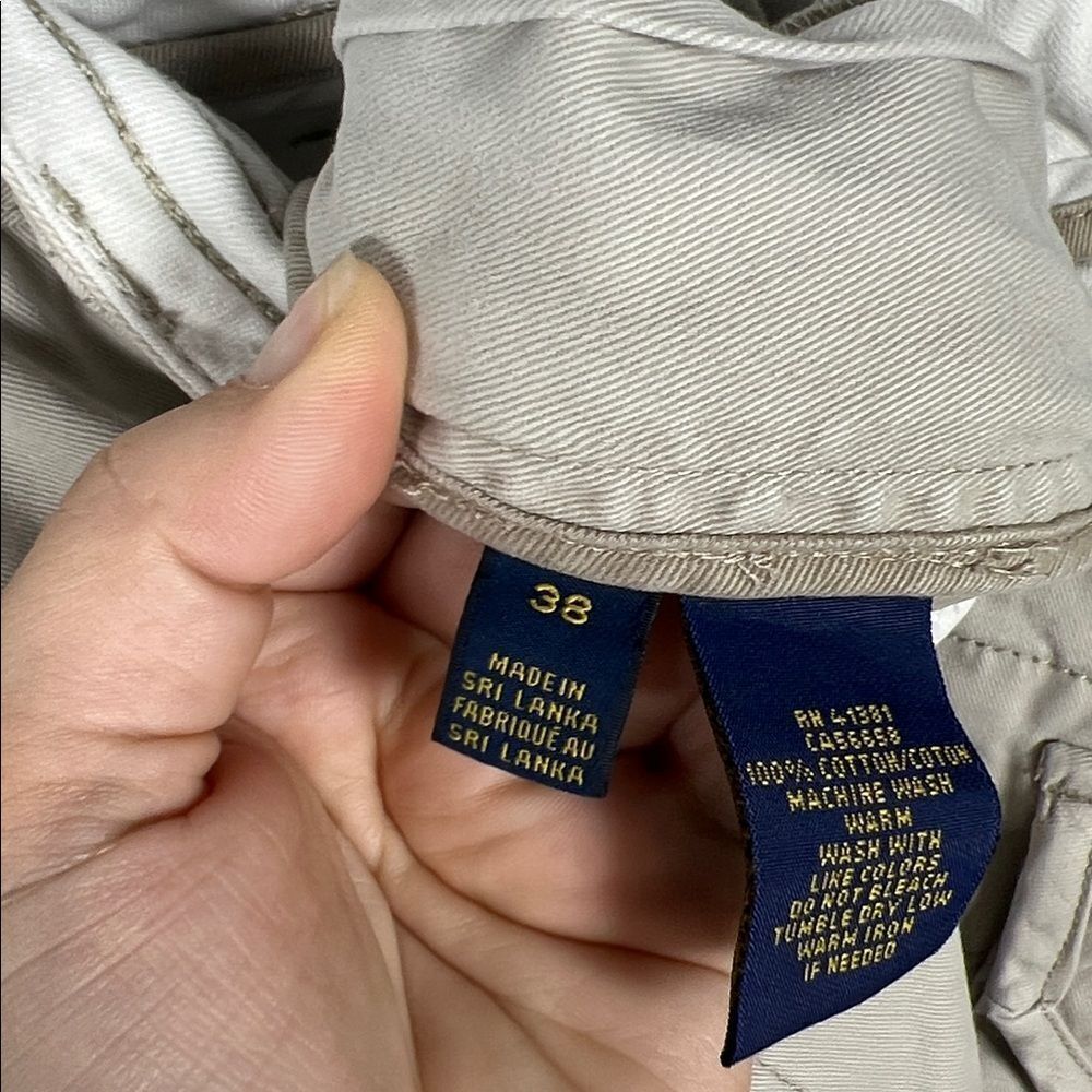 Polo by Ralph Lauren Flat Front Classic Chino Cargo Shorts Sz 38 - Picture 6 of 6